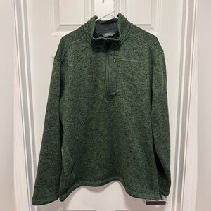 Eddie Bauer Men's Fleece 1/4-Zip Pullover, green, large